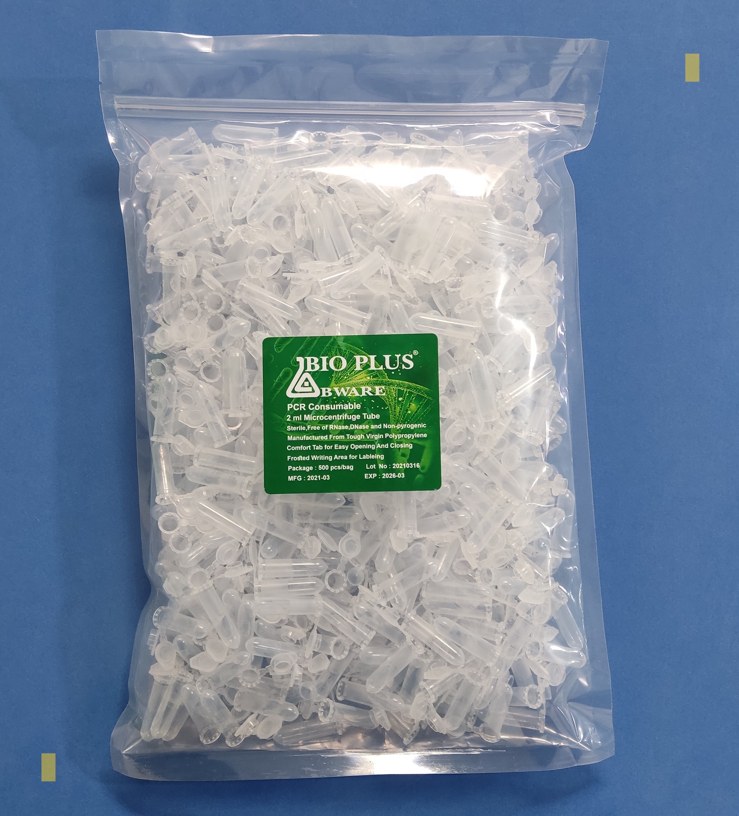 میکروتیوب 2 سی سی DNase & RNase free استریل 500 عددی BIOPLUS