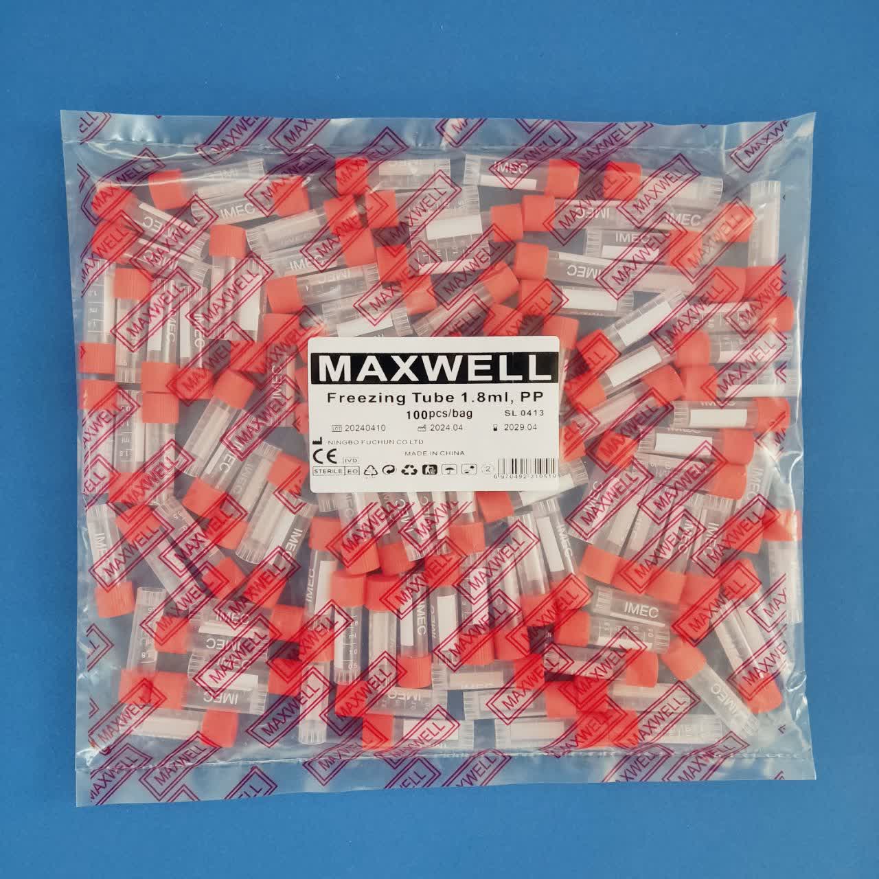 کرایوتیوب (کرایو ویال) 1.8ml استریل بسته 100 عددی Maxwell